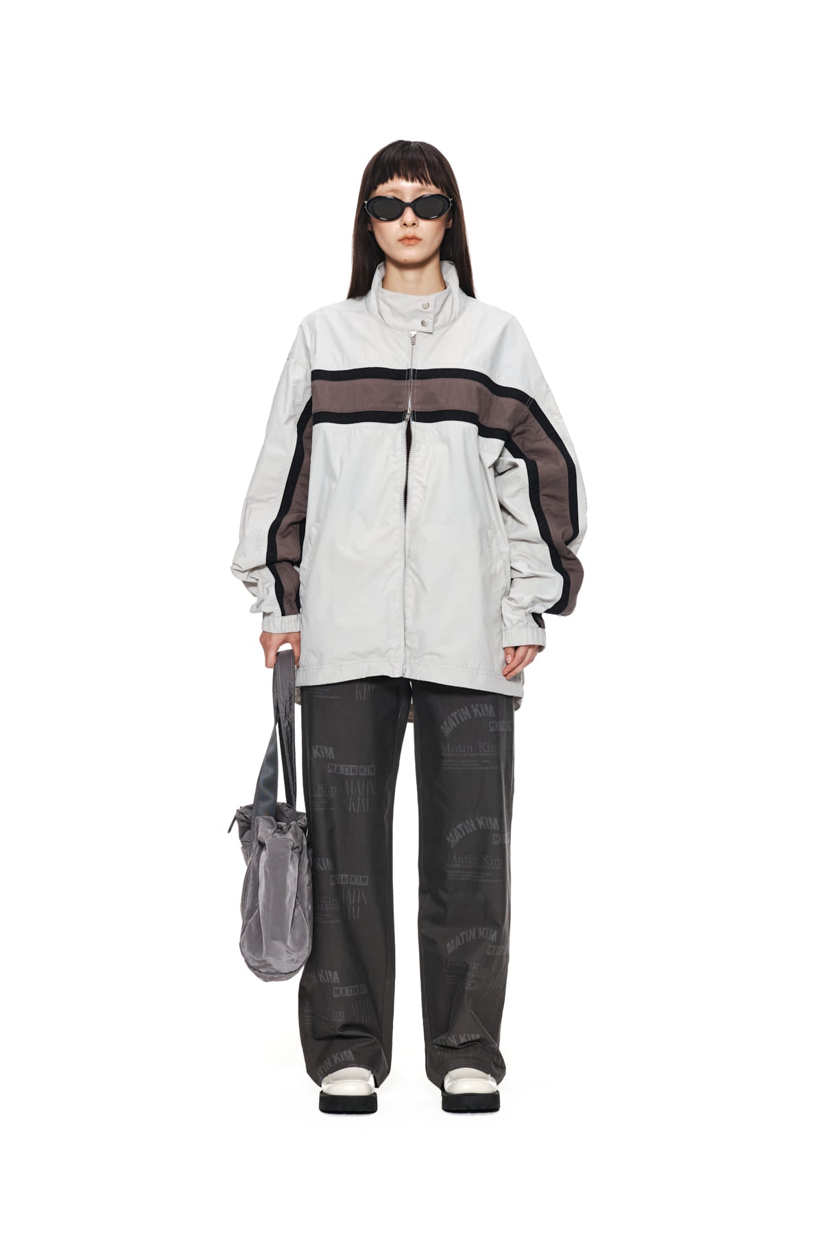 Matin Kim - Logo Stamp Cotton Pants (Black) product image 5 | TRAB K-Fashion Australia