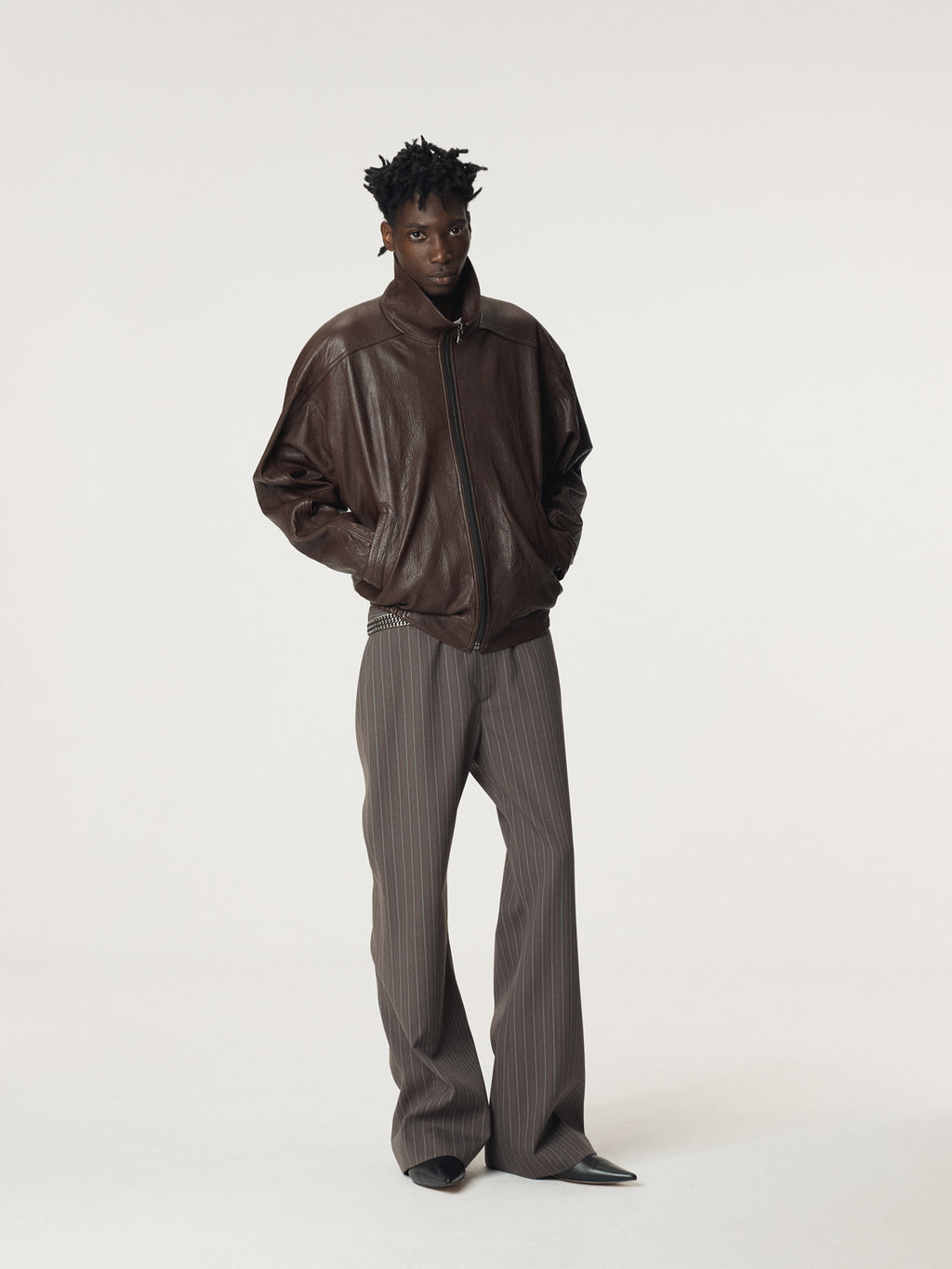 Recto - Vintage Stripe Flare Pants (Sepia Grey) product image 8 | TRAB K-Fashion Australia