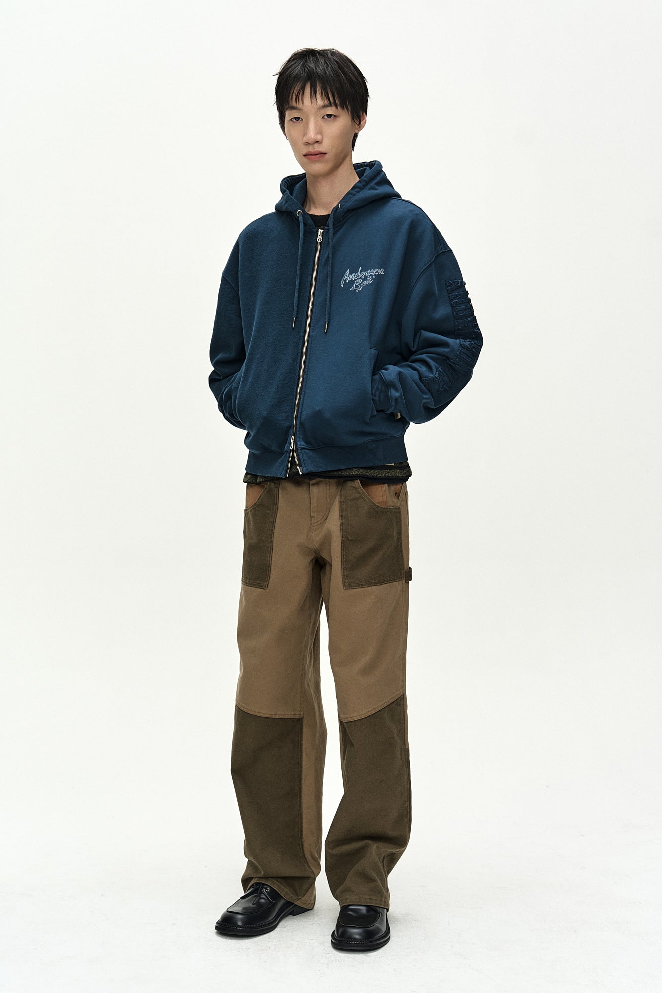 Andersson Bell - Austin Patchwork Washed Wide-Leg Jeans (khaki) (Khaki) product image 8 | TRAB K-Fashion Australia
