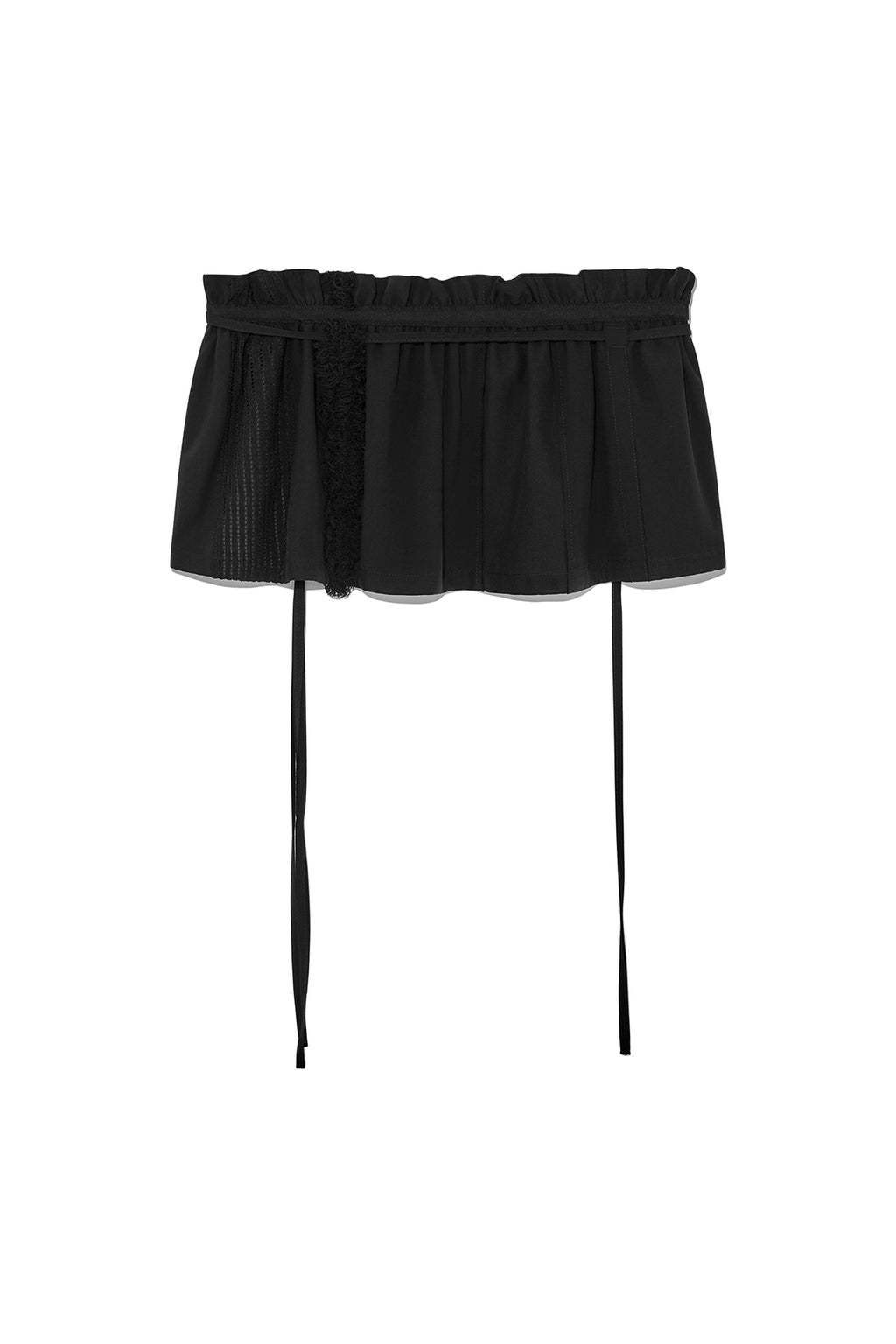 Matin Kim - Rough Patchwork Layered Skirt (Black) product image 2 | TRAB K-Fashion Australia