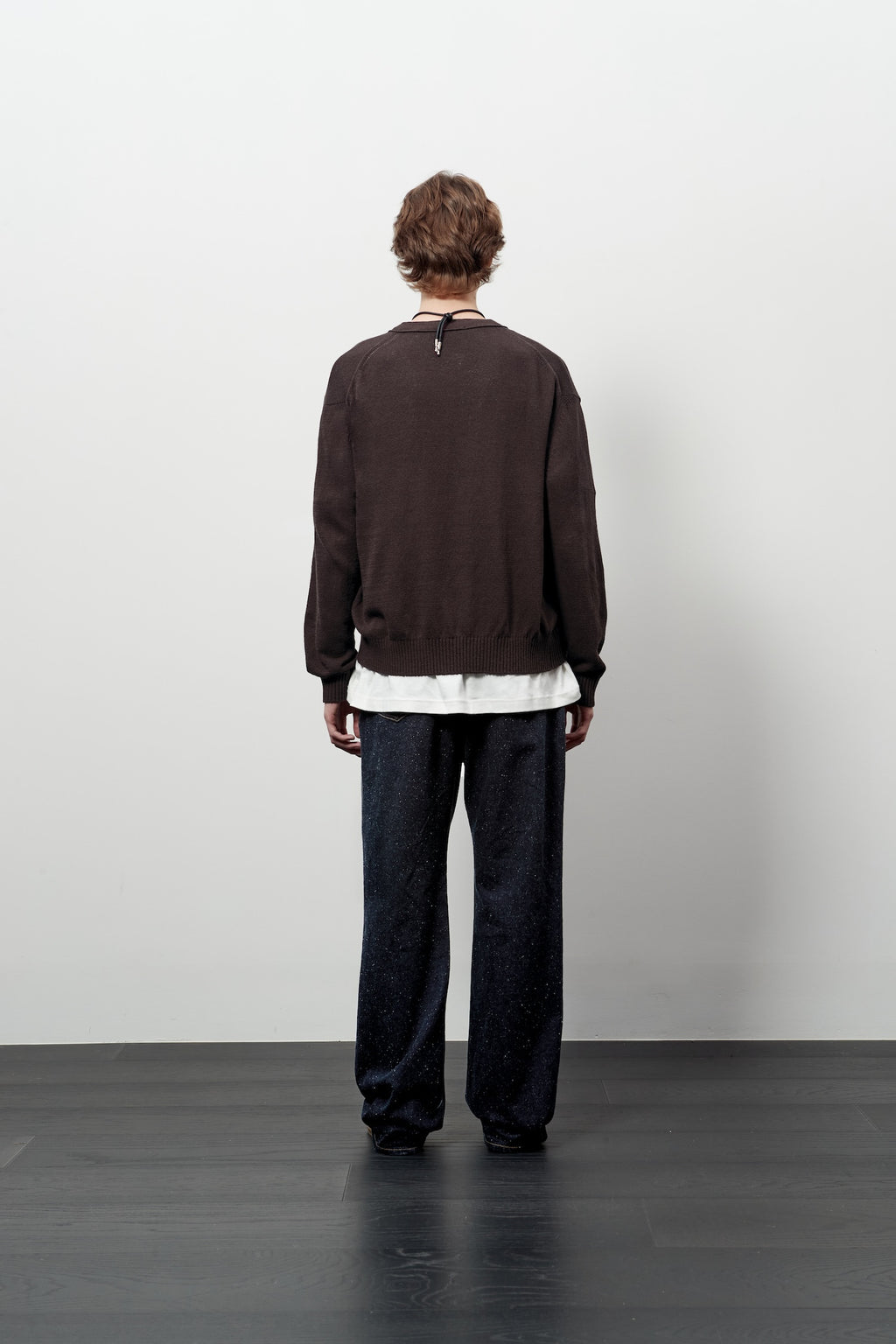 Stu - V- Neck Light Cardigan (Brown) product image 3 | TRAB K-Fashion Australia