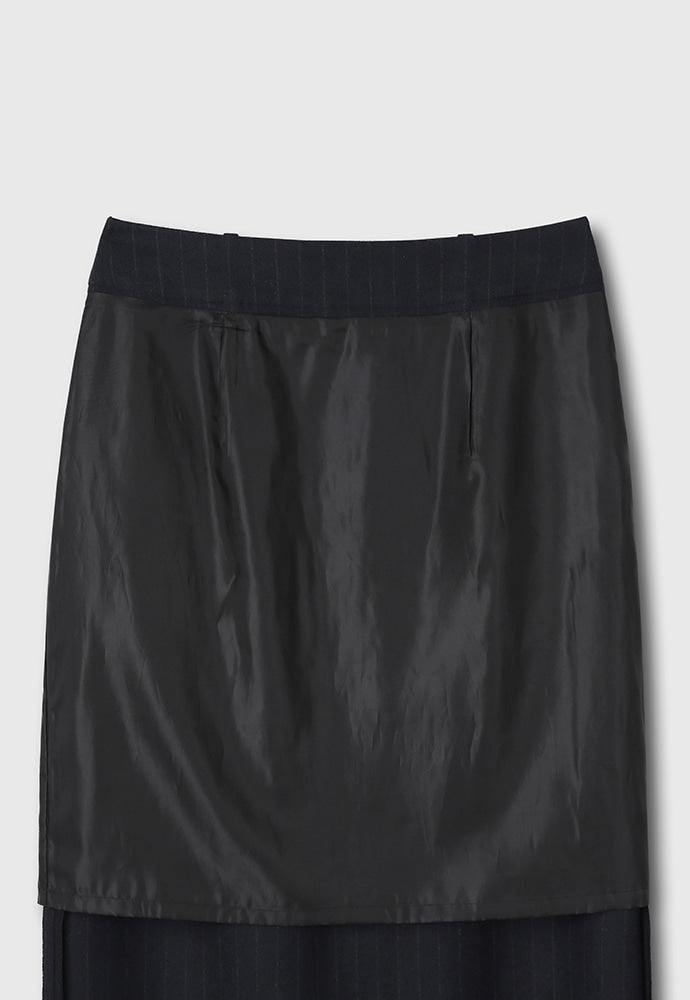 Tonywack - Virgin Wool Long Pencil Skirt (Navy Pinstripe) product image 11 | TRAB K-Fashion Australia