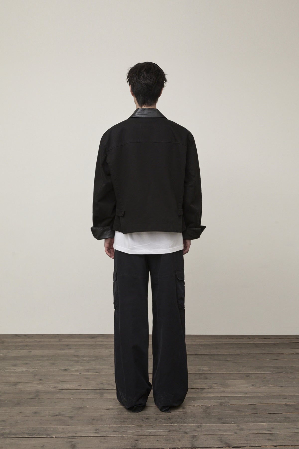 Matin Kim - Leather Collar Point Work Jacket (Black) product image 7 | TRAB K-Fashion Australia