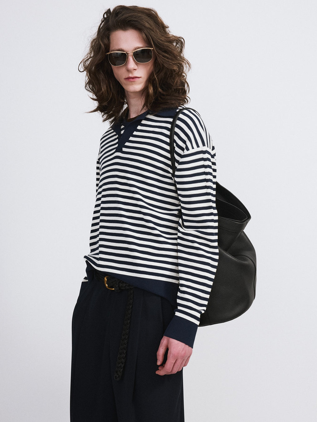 Recto - Marina Summer Polo Knit Top (Navy) product image 1 | TRAB K-Fashion Australia