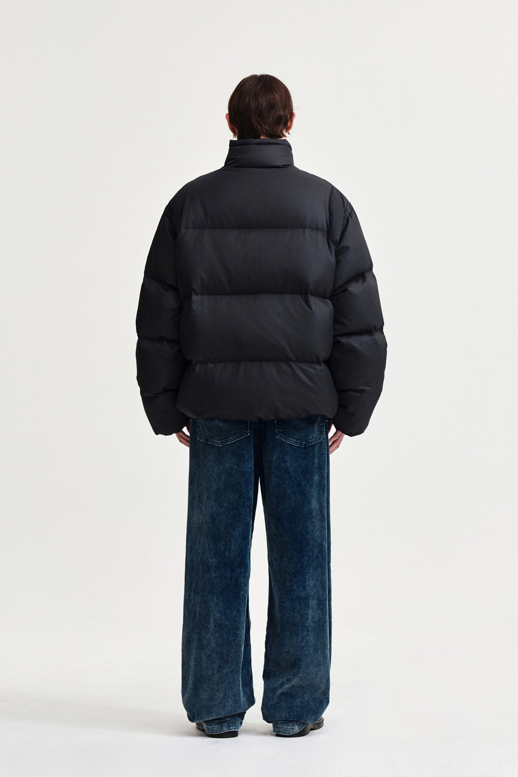 Matin Kim - Logo Applique Glossy Down Jumper (Charcoal) product image 7 | TRAB K-Fashion Australia