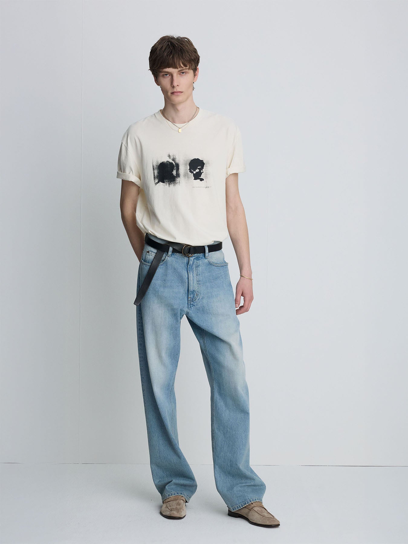 Tonywack - Wide Tapered Low Denim Jeans (Faded Light Blue) product image 5 | TRAB K-Fashion Australia