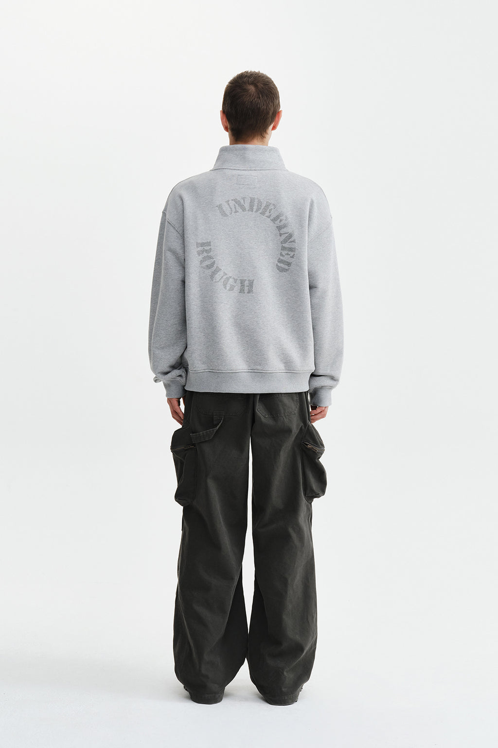 Matin Kim - Matin Logo Quarter Zip Up (Grey) product image 9 | TRAB K-Fashion Australia