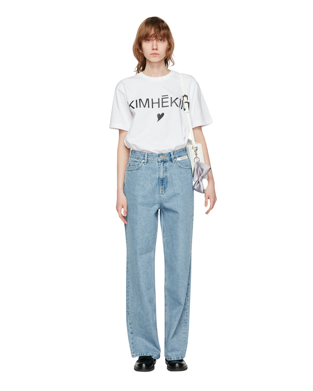Kimhe Kim - Label Wide Denim (White) product image 1 | TRAB K-Fashion Australia