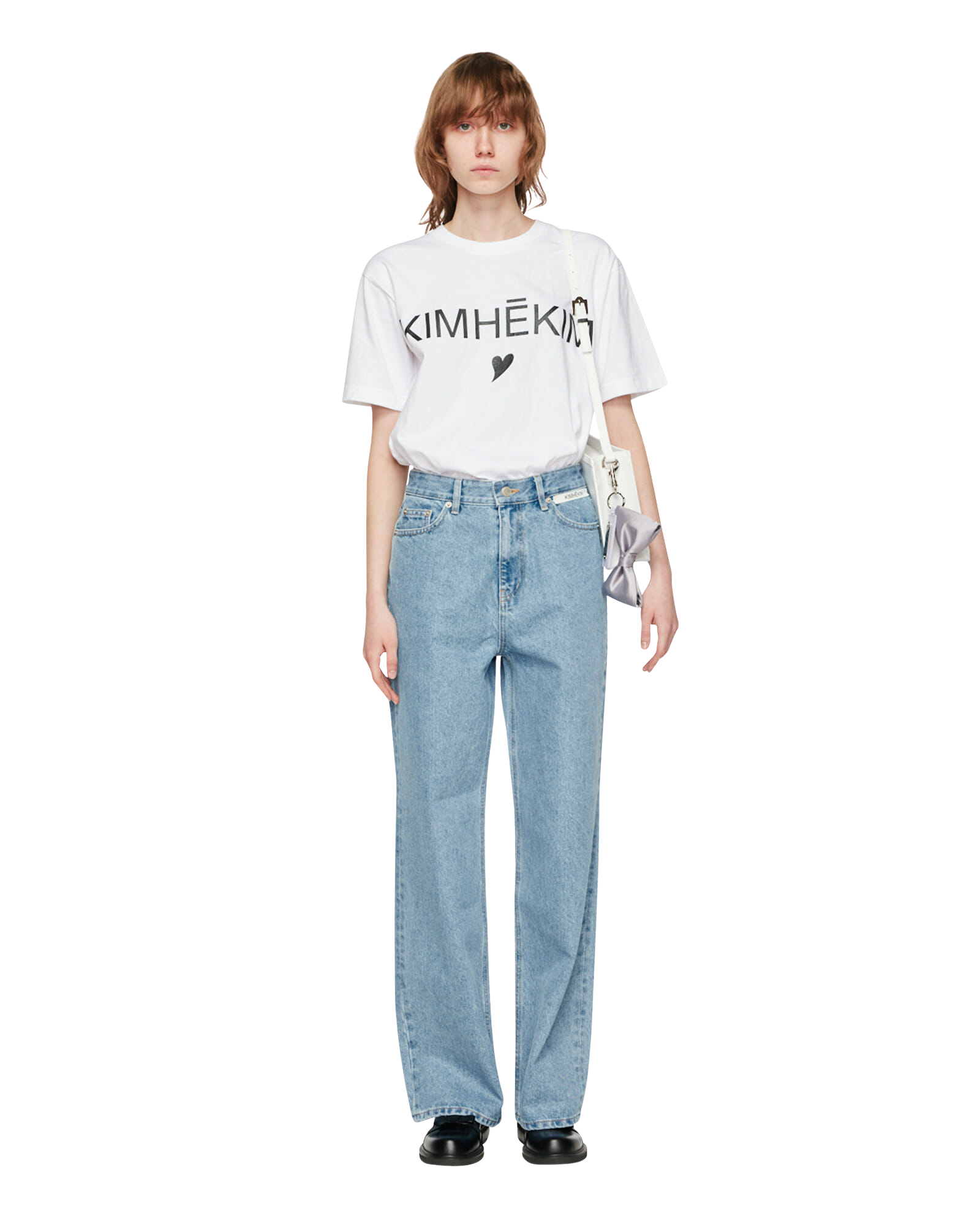 Kimhe Kim - Label Wide Denim (White) product image 1 | TRAB K-Fashion Australia