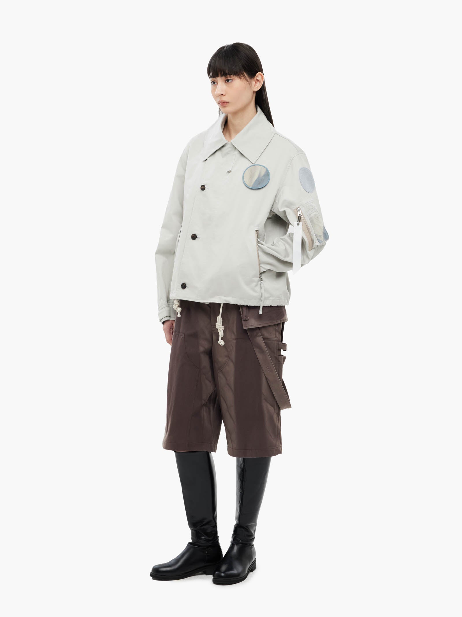 Jiyong Kim - Sun-Bleached Wide Collar Jacket (Light Grey) product image 4 | TRAB K-Fashion Australia