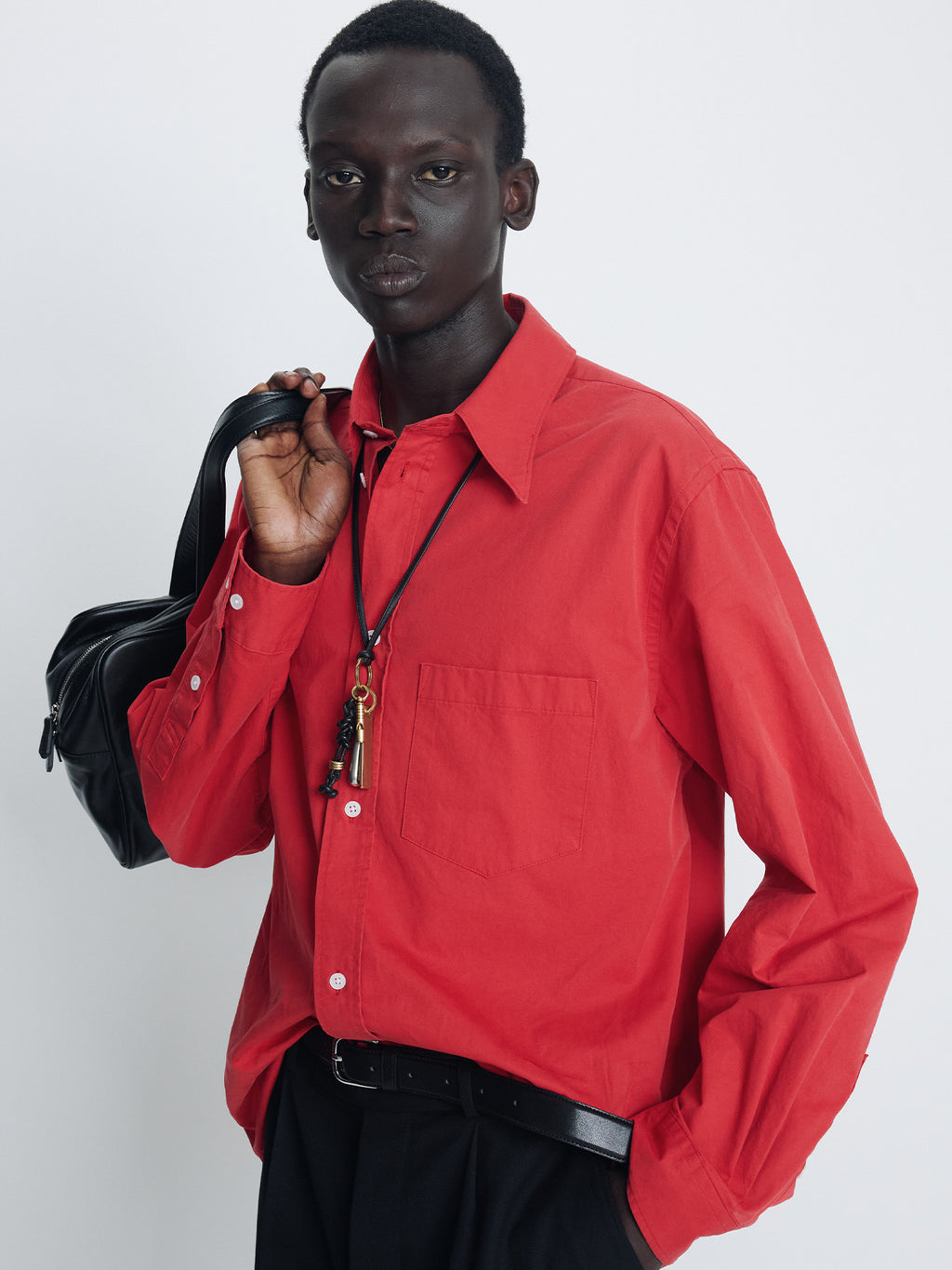 Tonywack - Washed Cotton Essential Shirt (Red) product image 4 | TRAB K-Fashion Australia