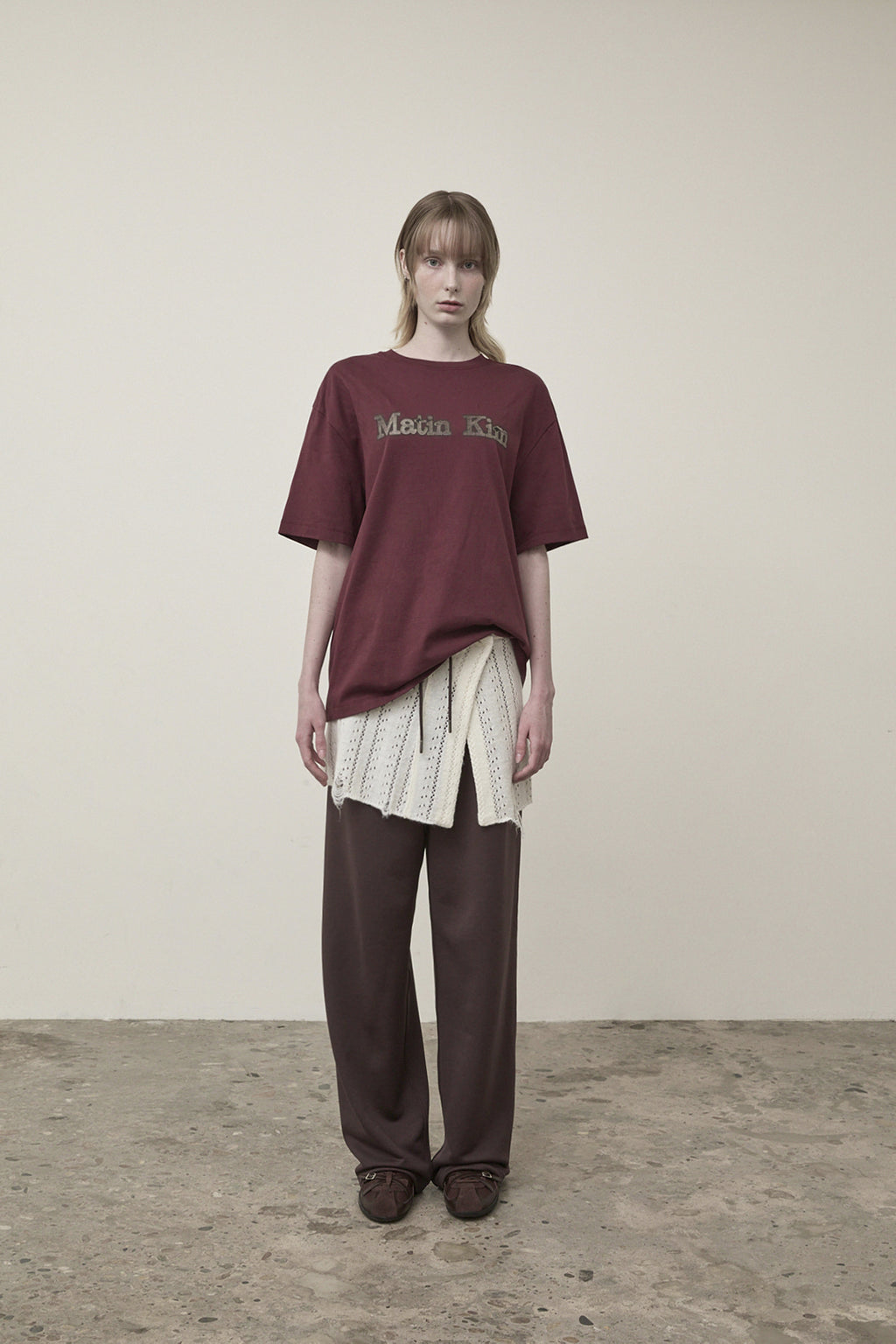 Matin Kim - Vintage Logo Graphic Top (Burgundy) product image 12 | TRAB K-Fashion Australia