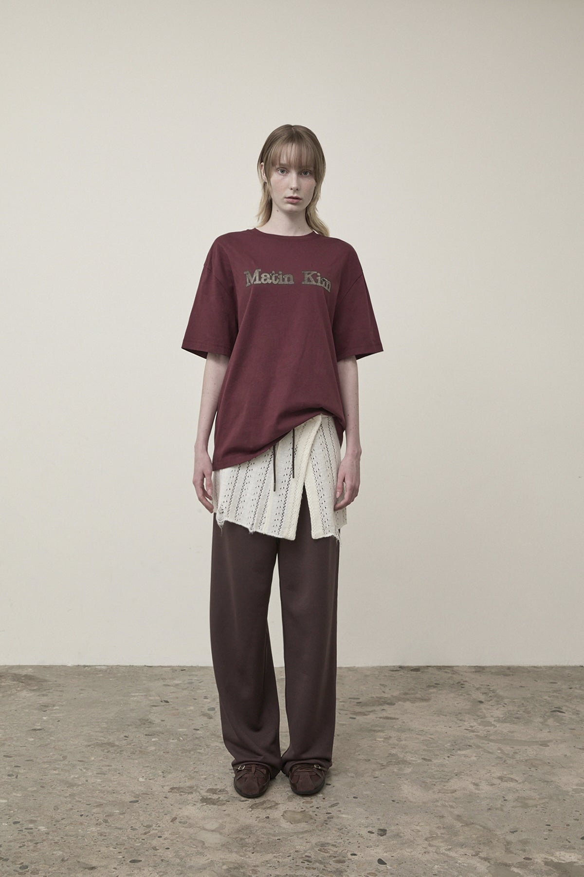Matin Kim - Vintage Logo Graphic Top (Burgundy) product image 12 | TRAB K-Fashion Australia