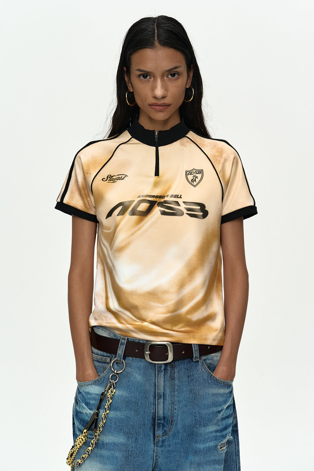Andersson Bell - Printed Football Zip-Up Top (Gold) product image 5 | TRAB K-Fashion Australia
