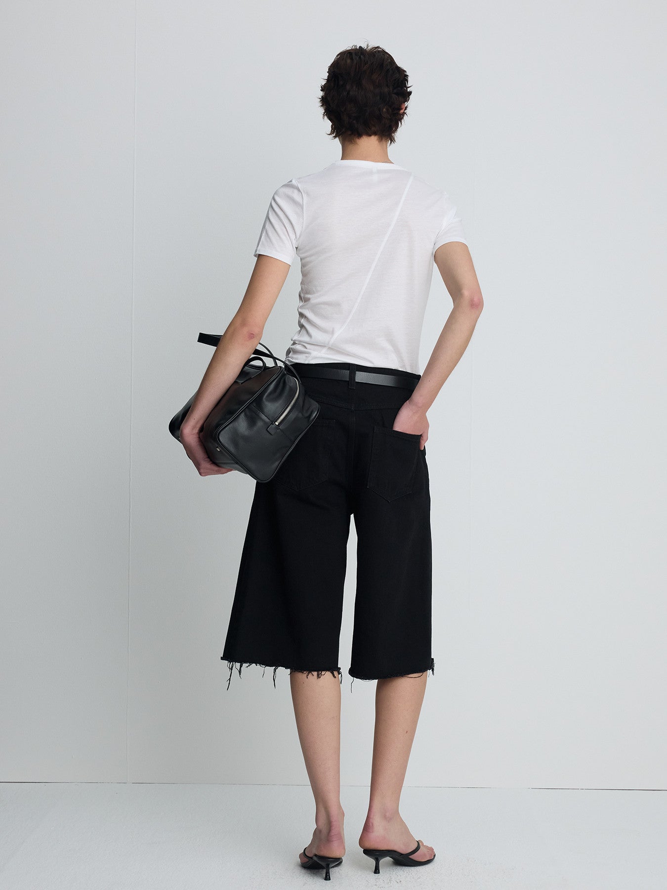 Tonywack - Raw Hem Denim Bermuda Shorts (Washed Black) product image 4 | TRAB K-Fashion Australia