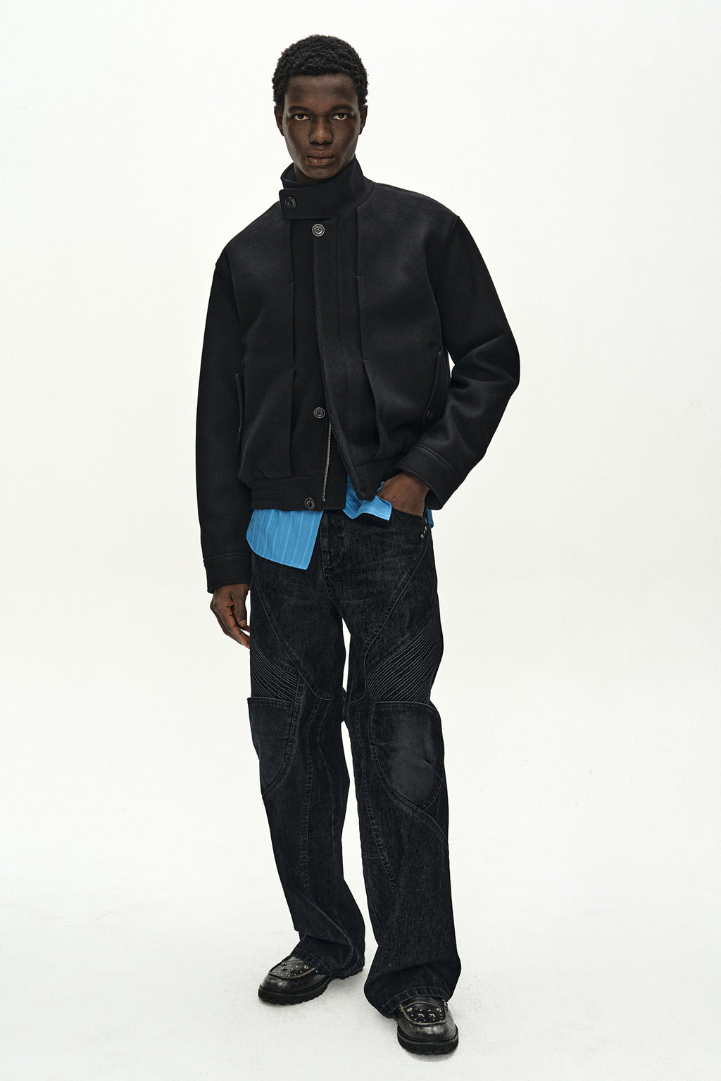 Andersson Bell - Linus Harrington Wool Jacket (black) (Black) product image 8 | TRAB K-Fashion Australia
