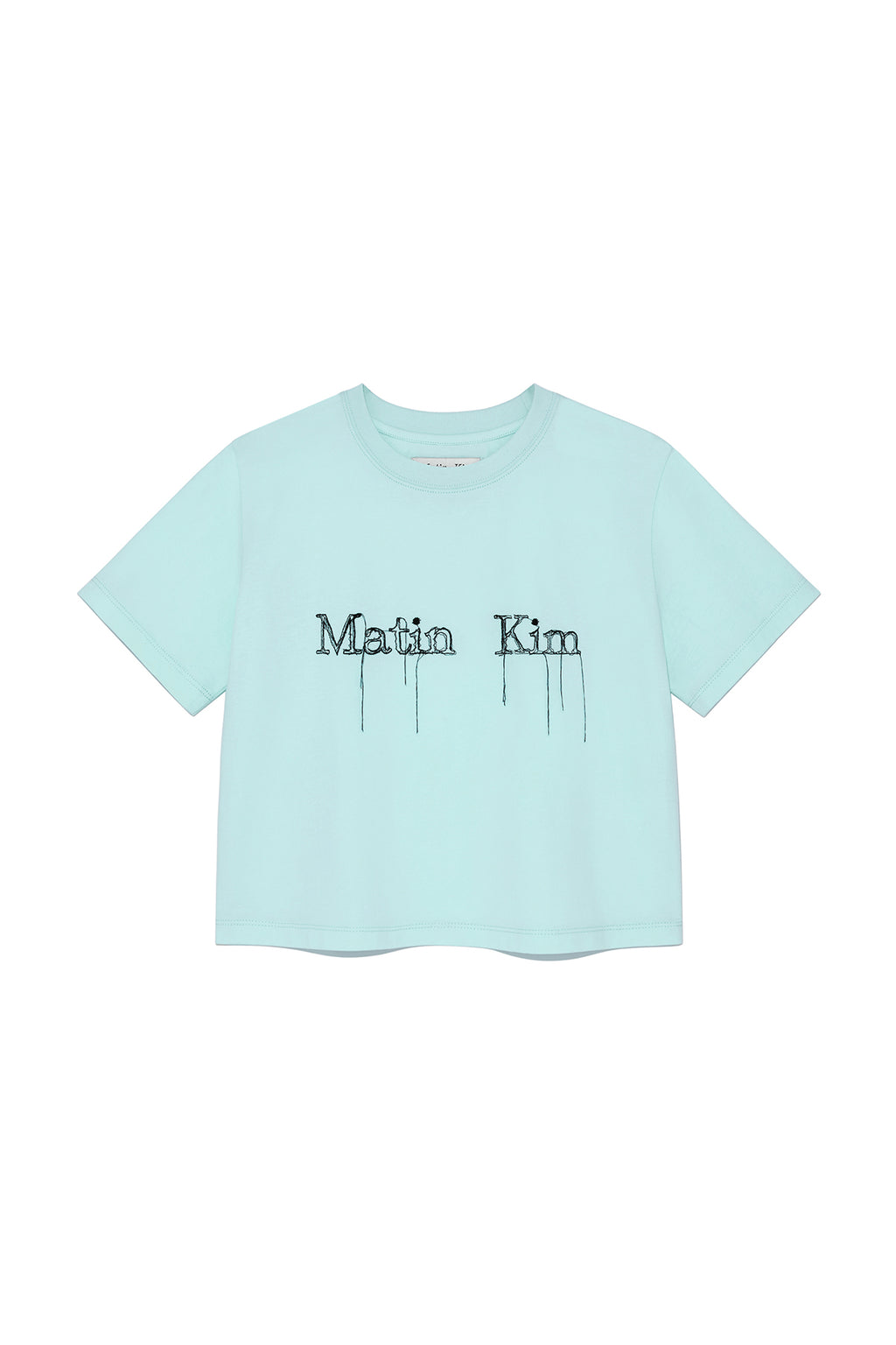 Matin Kim - Logo Thread Point Crop Top (Light Blue) product image 1 | TRAB K-Fashion Australia