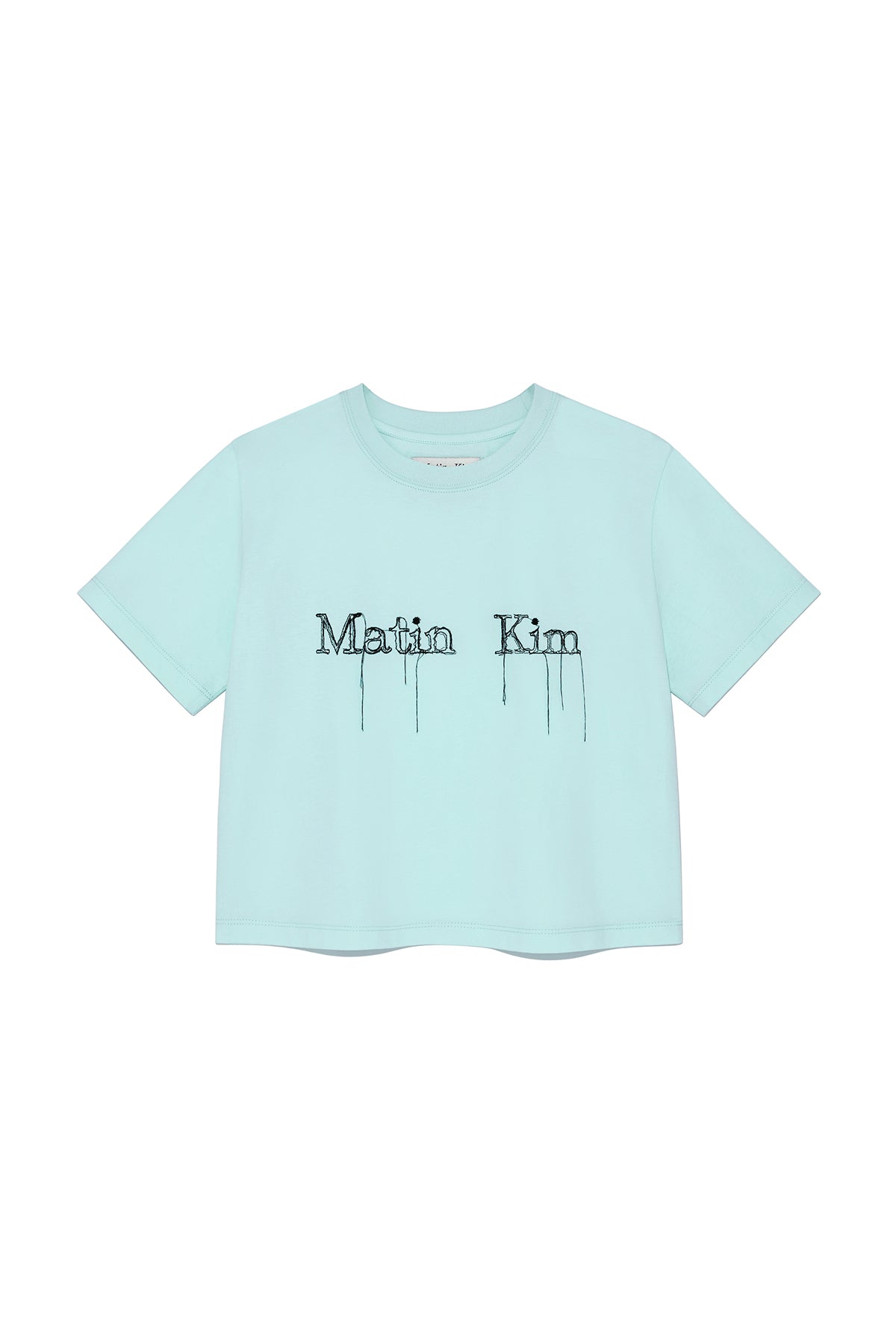 Matin Kim - Logo Thread Point Crop Top (Light Blue) product image 1 | TRAB K-Fashion Australia