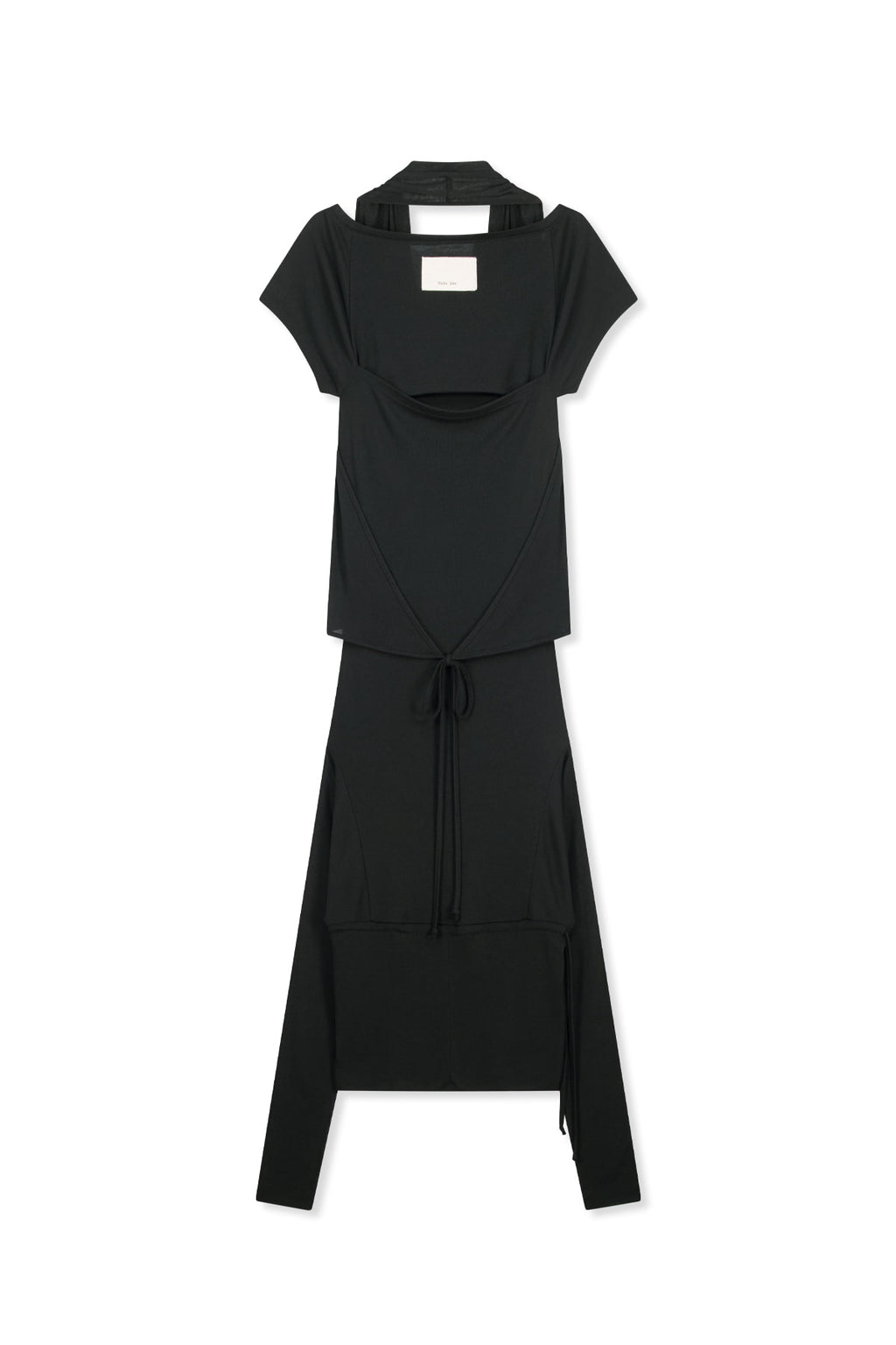 Matin Kim - Two Way Layered Jersey Dress (Black) product image 2 | TRAB K-Fashion Australia