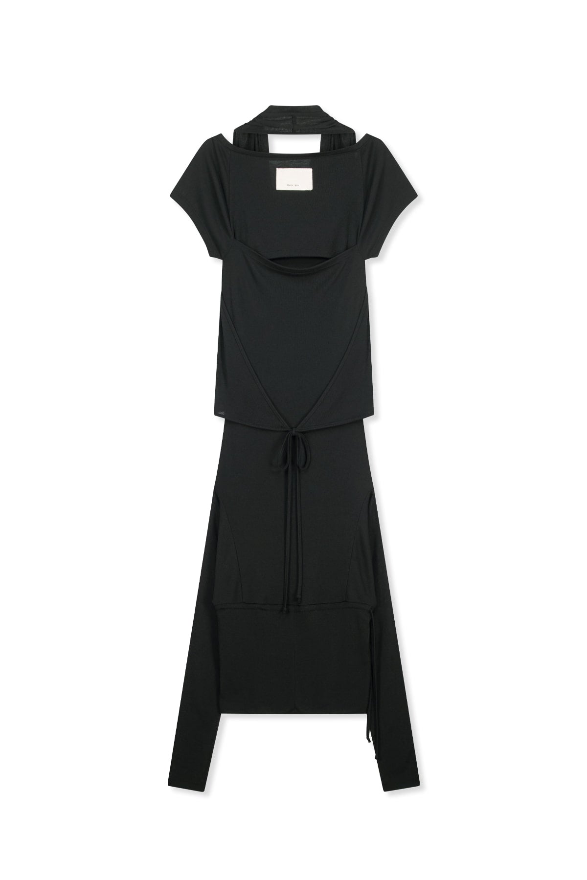 Matin Kim - Two Way Layered Jersey Dress (Black) product image 2 | TRAB K-Fashion Australia