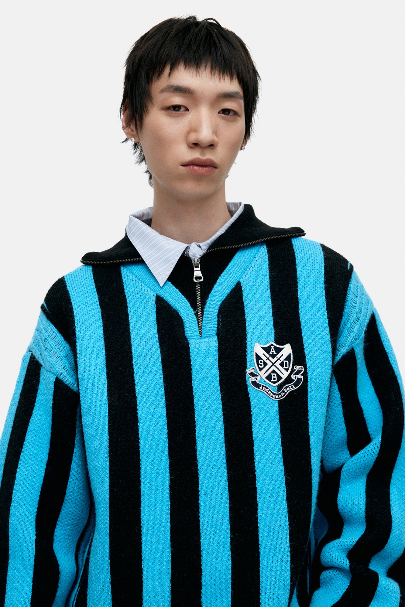 Andersson Bell - Adsb Half Zip-Up Emblem Sweater (Blue) product image 4 | TRAB K-Fashion Australia