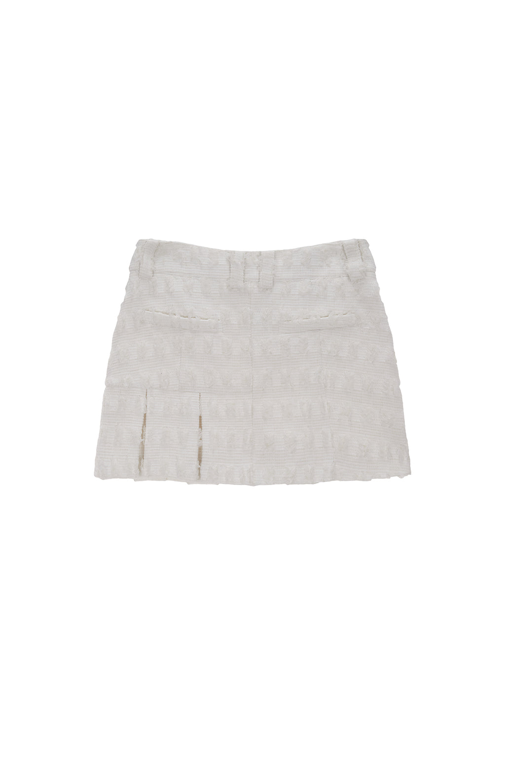 Matin Kim - Pleats Mixed Tweed Mini Skirt (Ivory) product image 2 | TRAB K-Fashion Australia