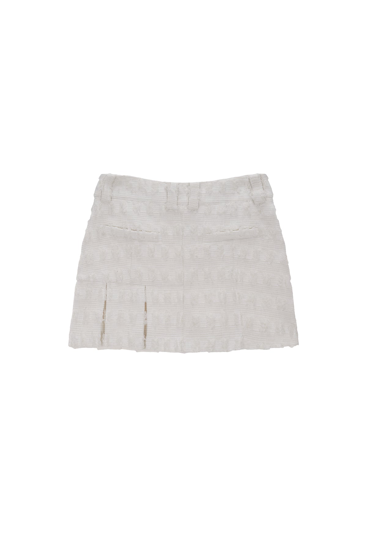 Matin Kim - Pleats Mixed Tweed Mini Skirt (Ivory) product image 2 | TRAB K-Fashion Australia