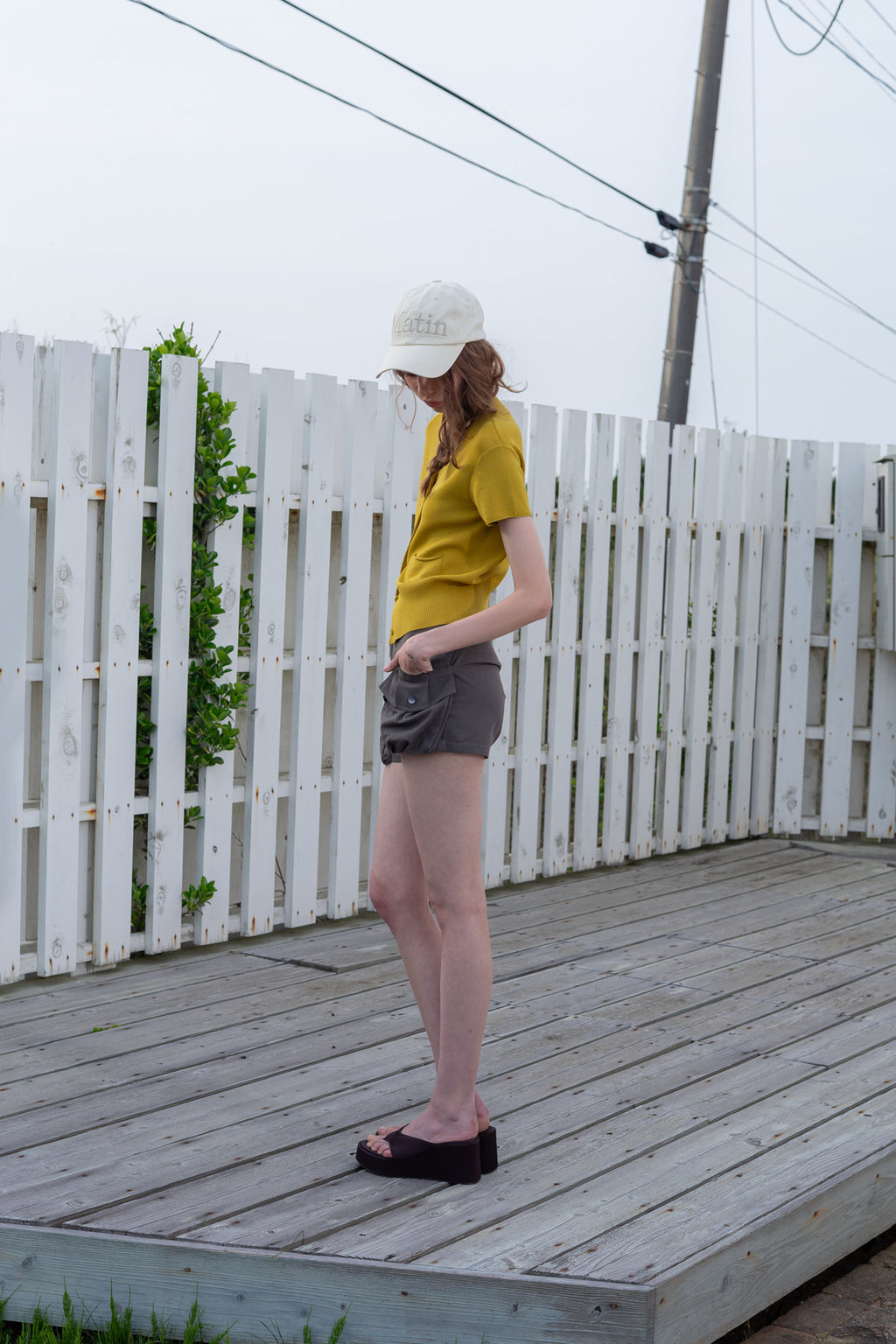 Matin Kim - Pocket Point Half Cardigan (Olive) product image 8 | TRAB K-Fashion Australia