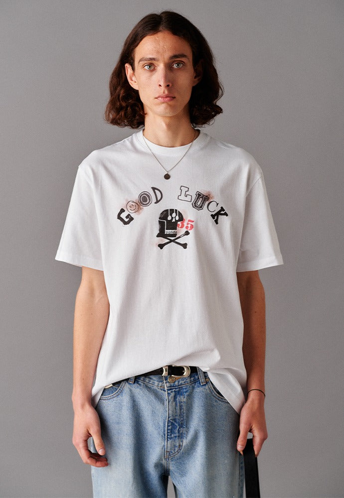 Tonywack - Stamp Skull T-Shirt (White) product image 1 | TRAB K-Fashion Australia