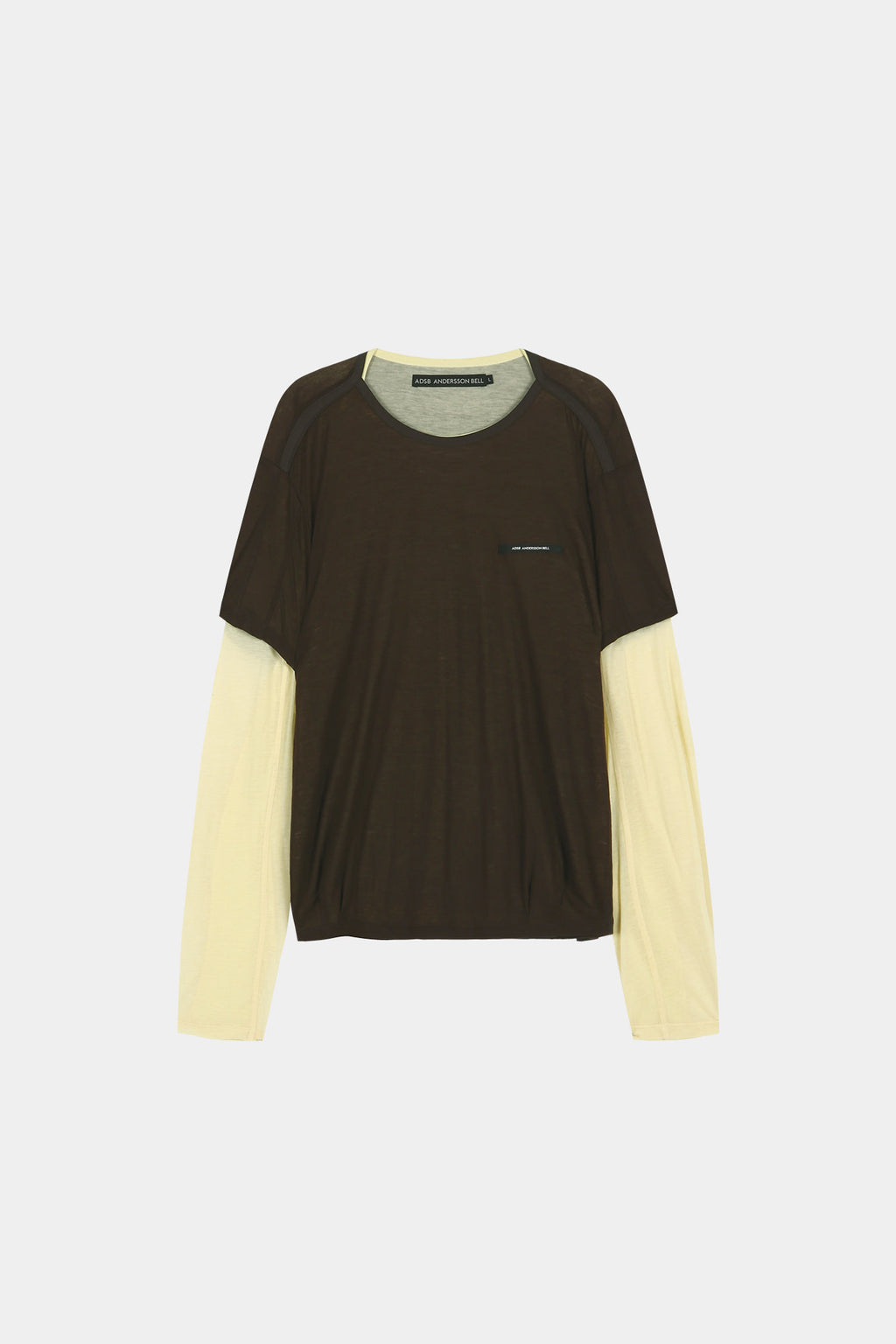 Andersson Bell - Brad Layered T-Shirt (Lemon/Brown) product image 9 | TRAB K-Fashion Australia