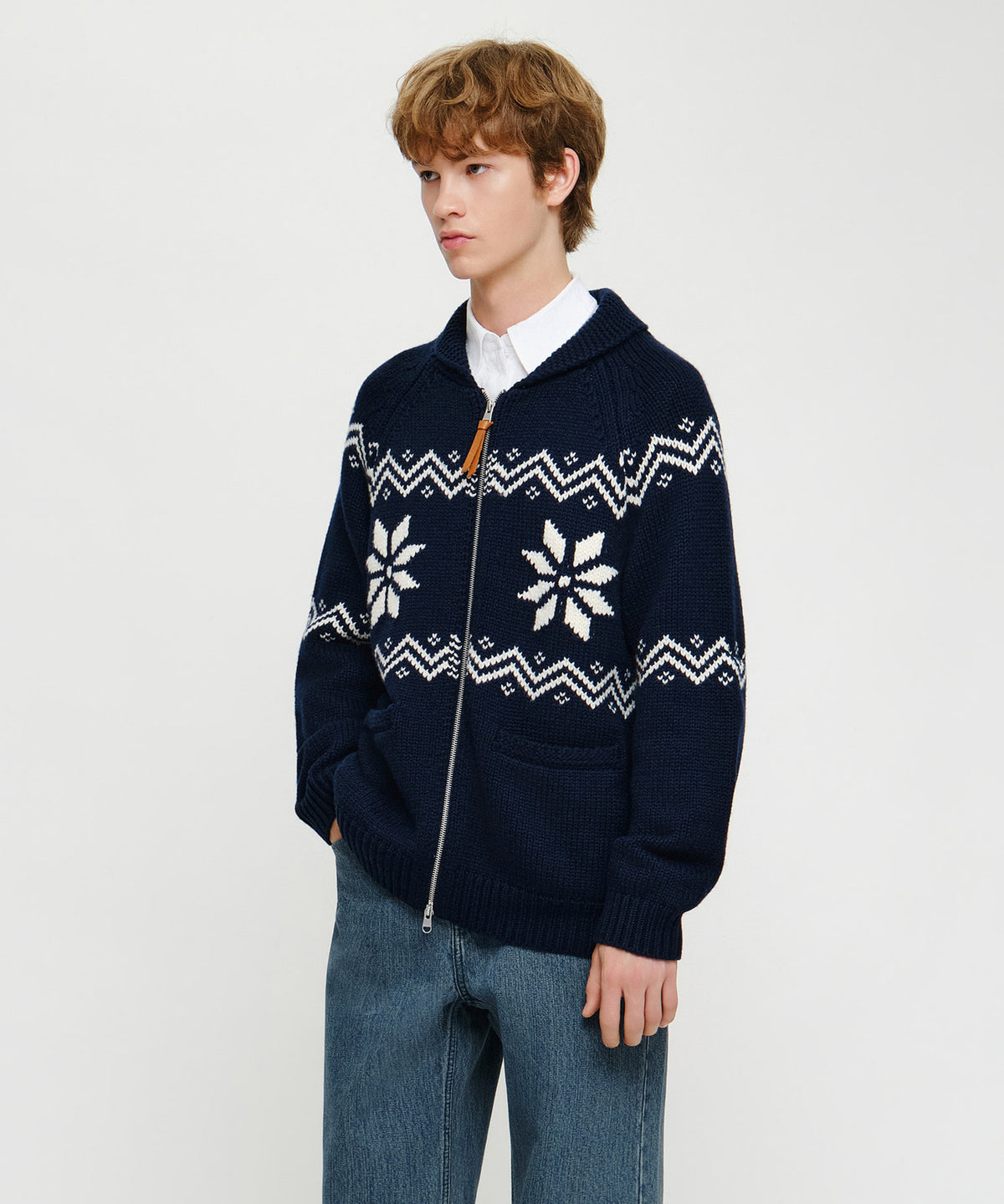 Marithe & Francois Girbaud - Nordic Cowichan Cardigan (Navy) product image 2 | TRAB K-Fashion Australia