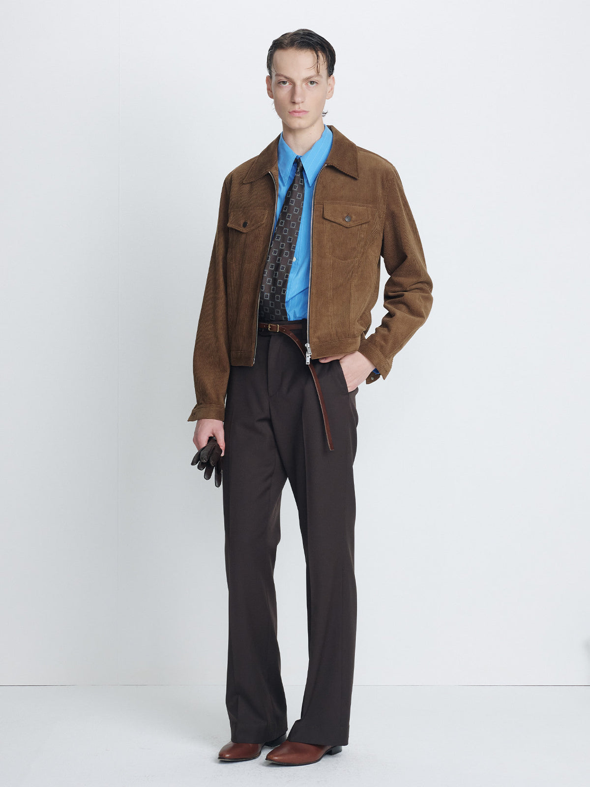 Tonywack - Corduroy Zippered Trucker Jacket (Mocha) product image 2 | TRAB K-Fashion Australia