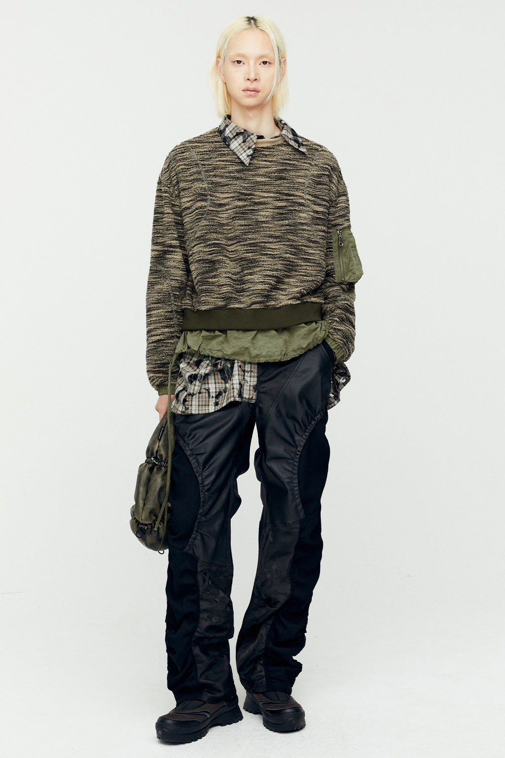 Andersson Bell - Layered Fleece Sweater (Khaki) product image 1 | TRAB K-Fashion Australia