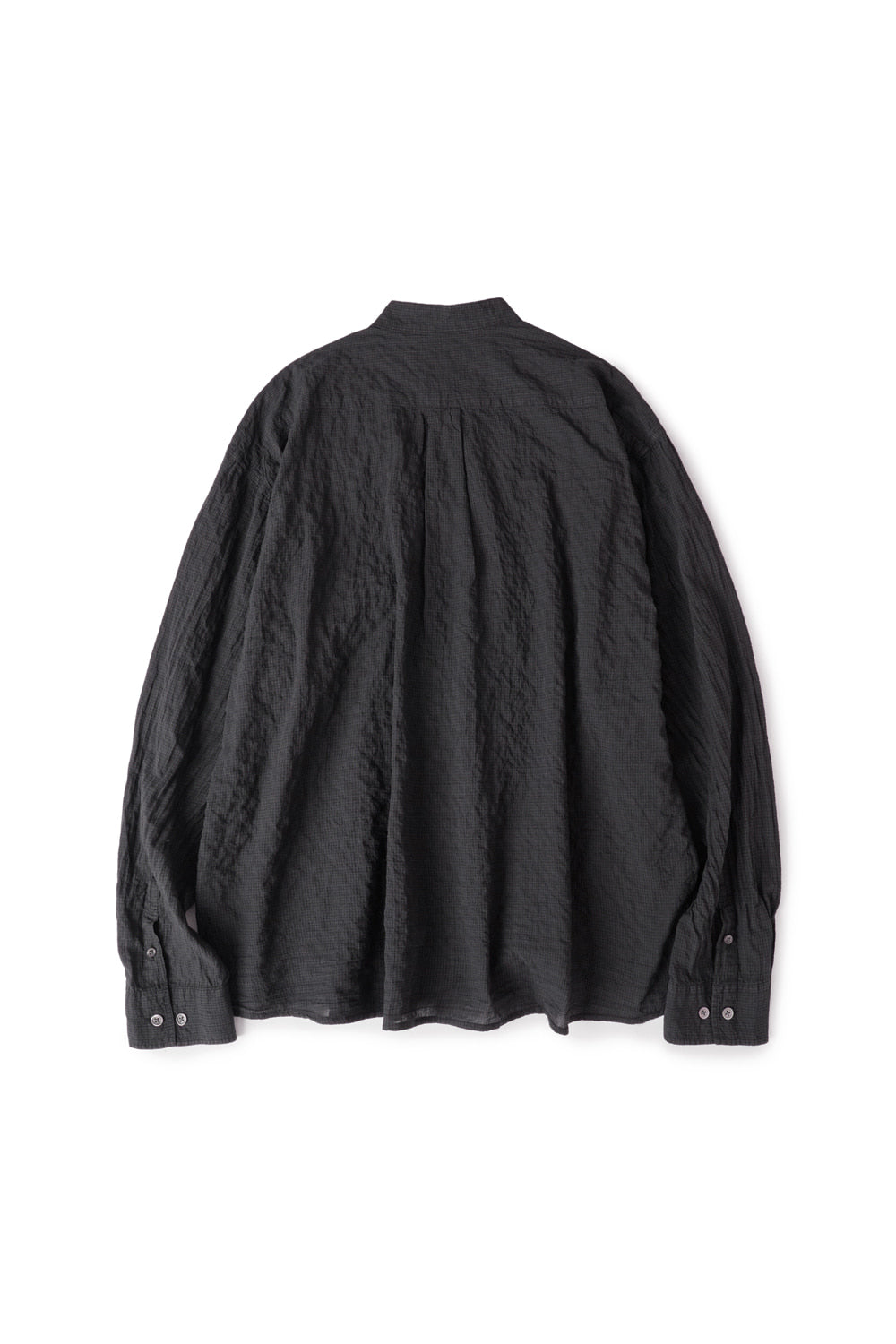 Hatchingroom - Band Collar Shirt Pin Check Dyed (Charcoal) product image 2 | TRAB K-Fashion Australia