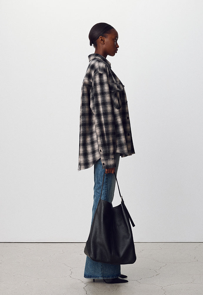 Tonywack - Ombré Wool Check Shirt (Black/Ecru) product image 3 | TRAB K-Fashion Australia