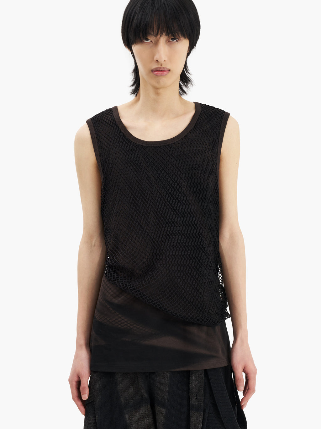 Jiyong Kim - Sun-Bleached Mesh Layered Sleeveless (Black) product image 2 | TRAB K-Fashion Australia
