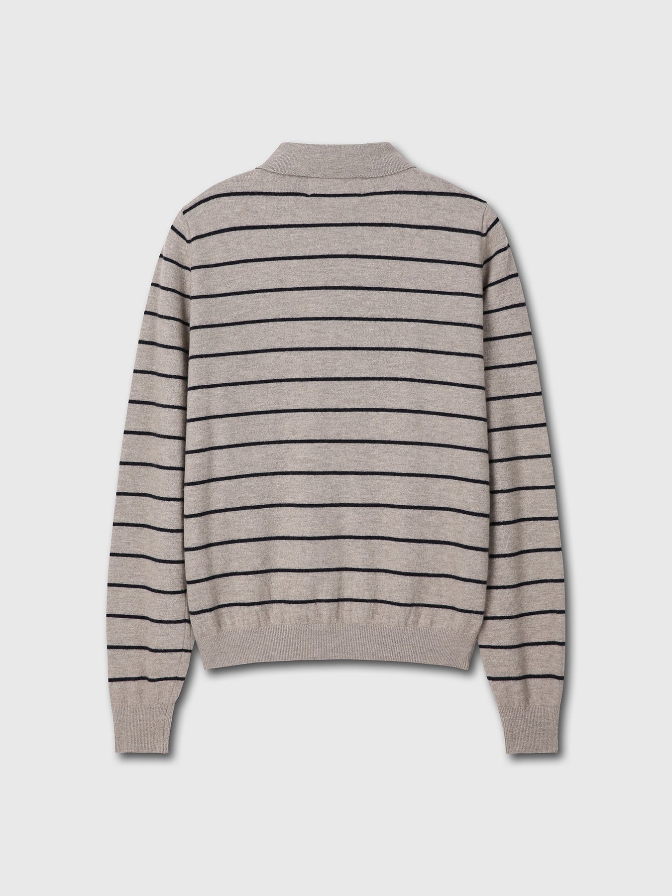 Tonywack - Super Fine Wool Stripe Polo Knit (Beige/Navy) product image 8 | TRAB K-Fashion Australia