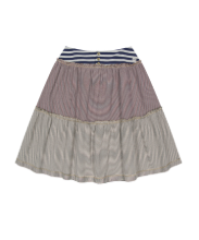 Coyseio - Colored Stripe Midi Skirt (Grey Beige) product image 1 | TRAB K-Fashion Australia