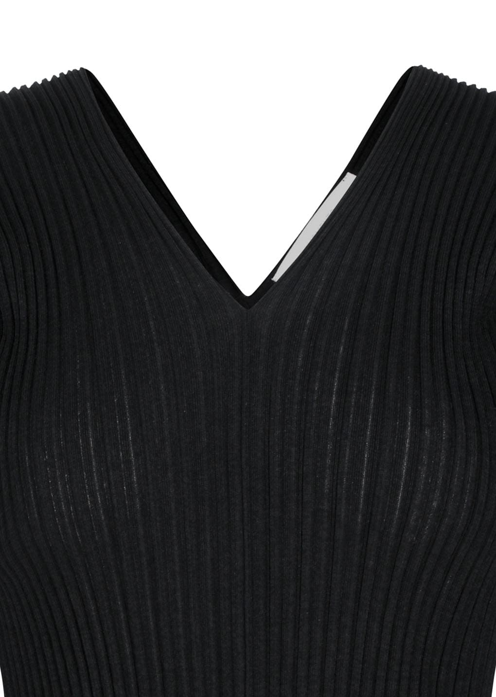 Amomento - Pleats V-neck Knit Blouse (Black) product image 4 | TRAB K-Fashion Australia