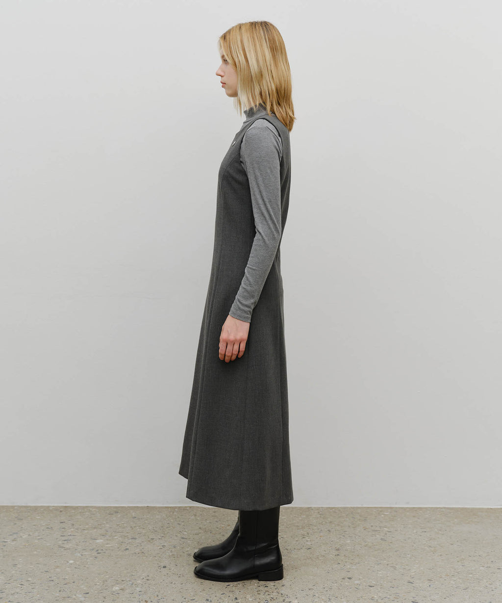 Marithe & Francois Girbaud - Sleeveless Long Dress (Charcoal) product image 2 | TRAB K-Fashion Australia