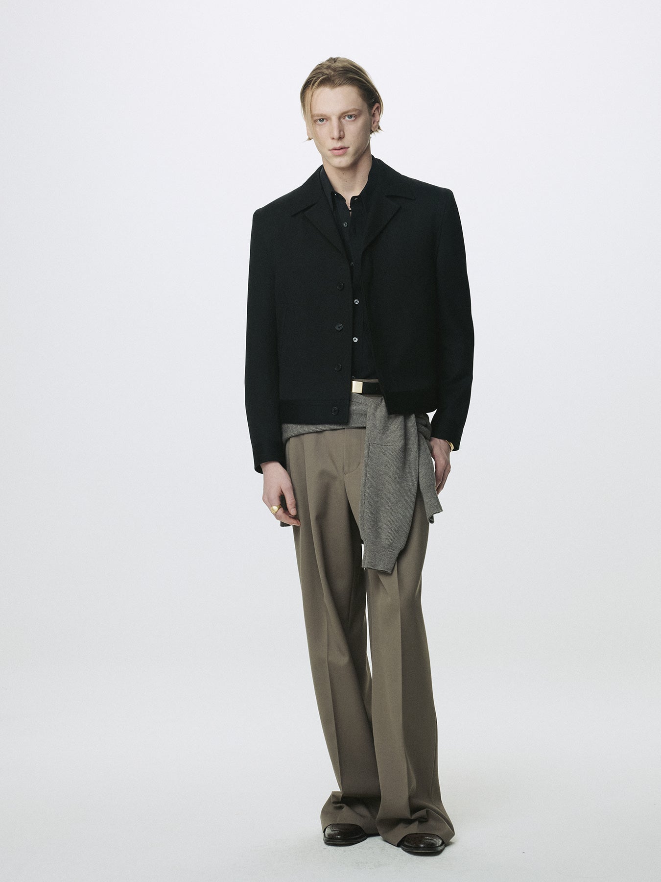 Tonywack - Wool Cropped Tailored Blouson (Black) product image 1 | TRAB K-Fashion Australia