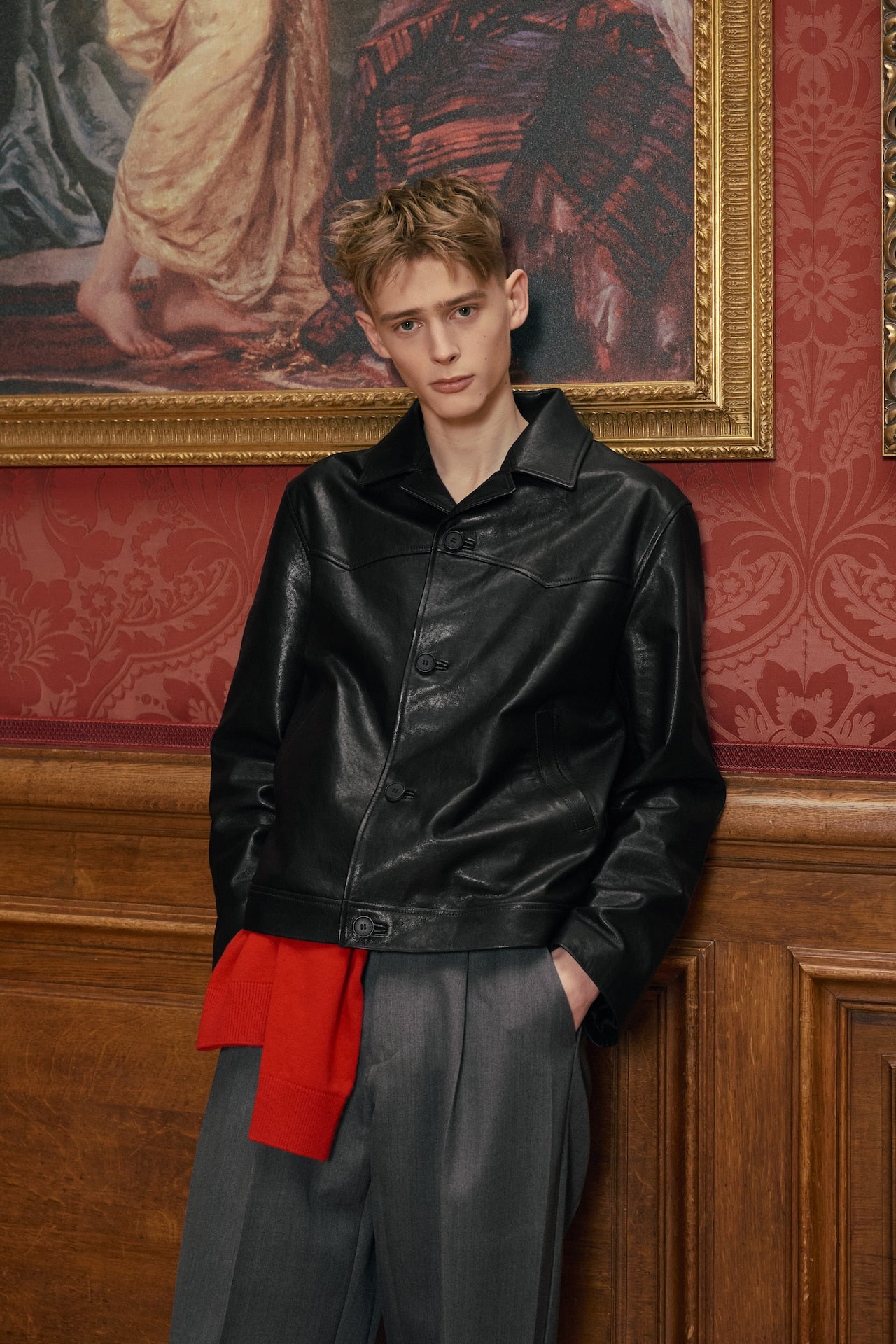 STU - Lambskin Button Leather Jacket (Black) product image 8 | TRAB K-Fashion Australia