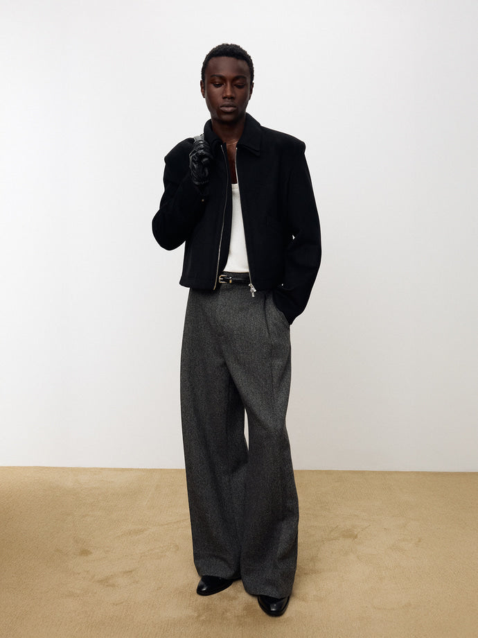 Tonywack - Detachable Knit Collar Cropped Blouson (Black) product image 4 | TRAB K-Fashion Australia