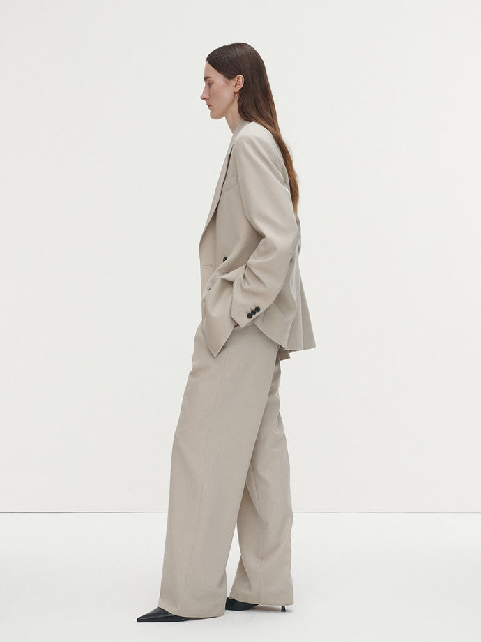 Tonywack - Wool Twill Double-Breasted Tailored Blazer (Ivory) product image 3 | TRAB K-Fashion Australia