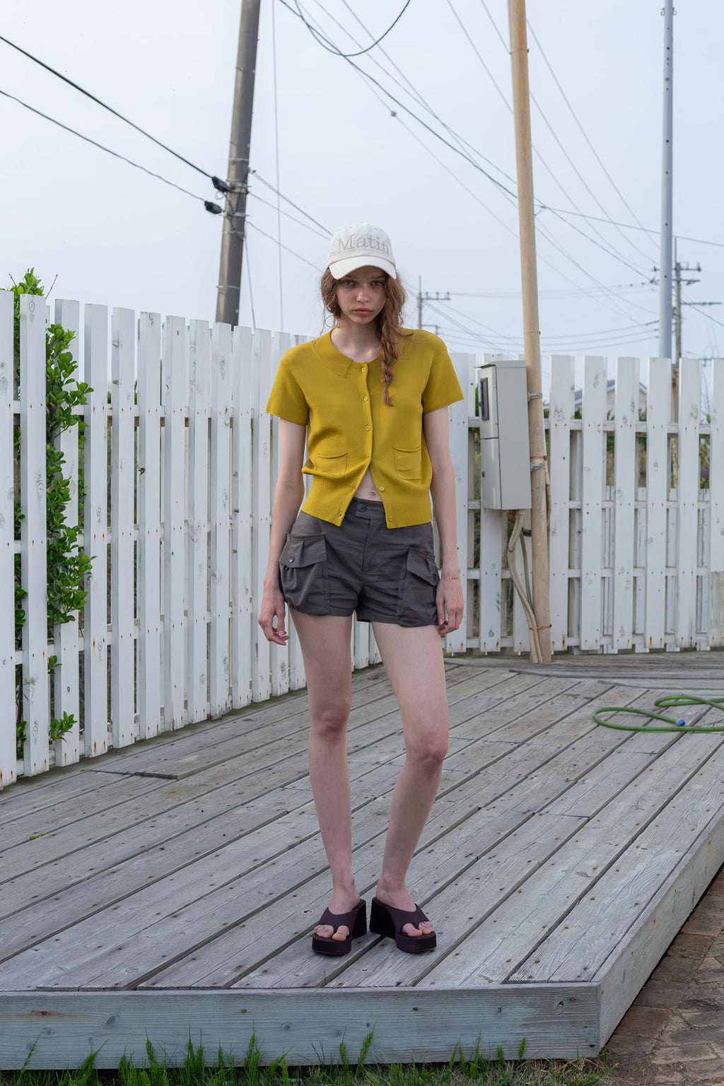 Matin Kim - Pocket Point Half Cardigan (Olive) product image 12 | TRAB K-Fashion Australia
