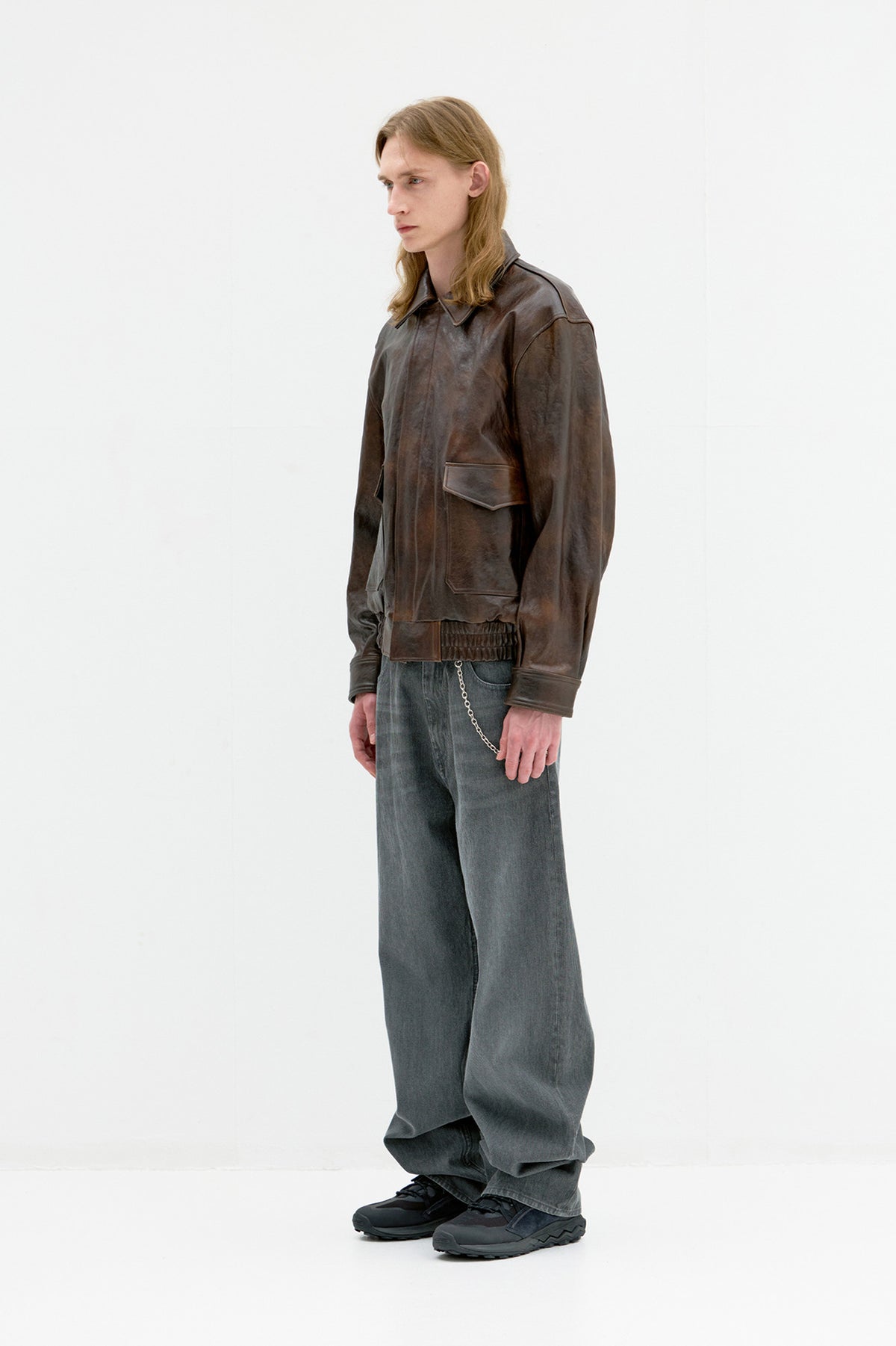 Coor - Vegetable Leather A-2 Jacket (Brown) product image 3 | TRAB K-Fashion Australia