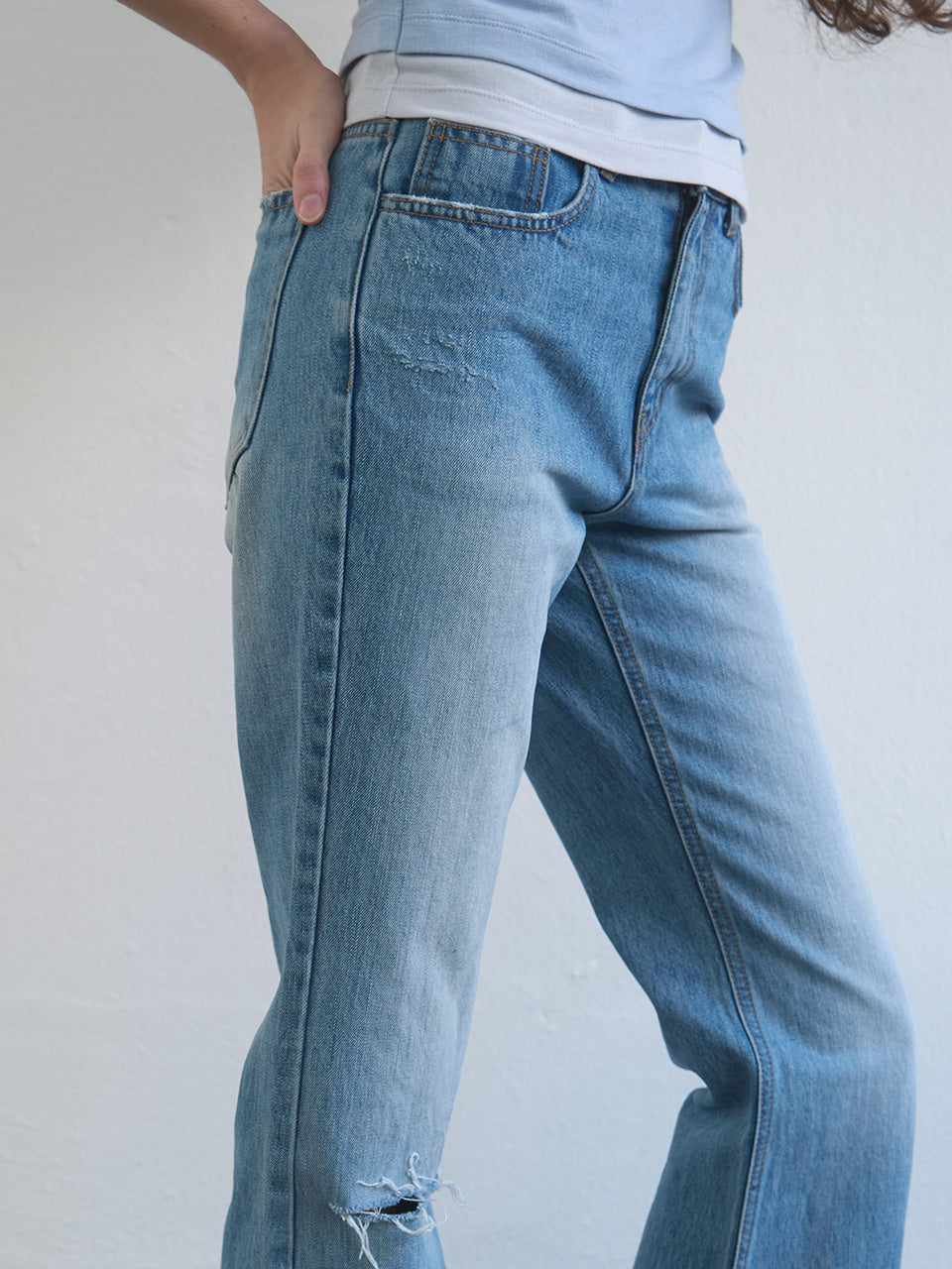 Kijun - Single Cut Flared Jeans (Blue) product image 4 | TRAB K-Fashion Australia