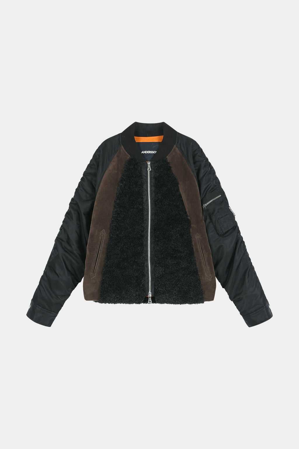 Andersson Bell - Fur Nylon Raglan Bomber Jacket (black) (Black) product image 11 | TRAB K-Fashion Australia