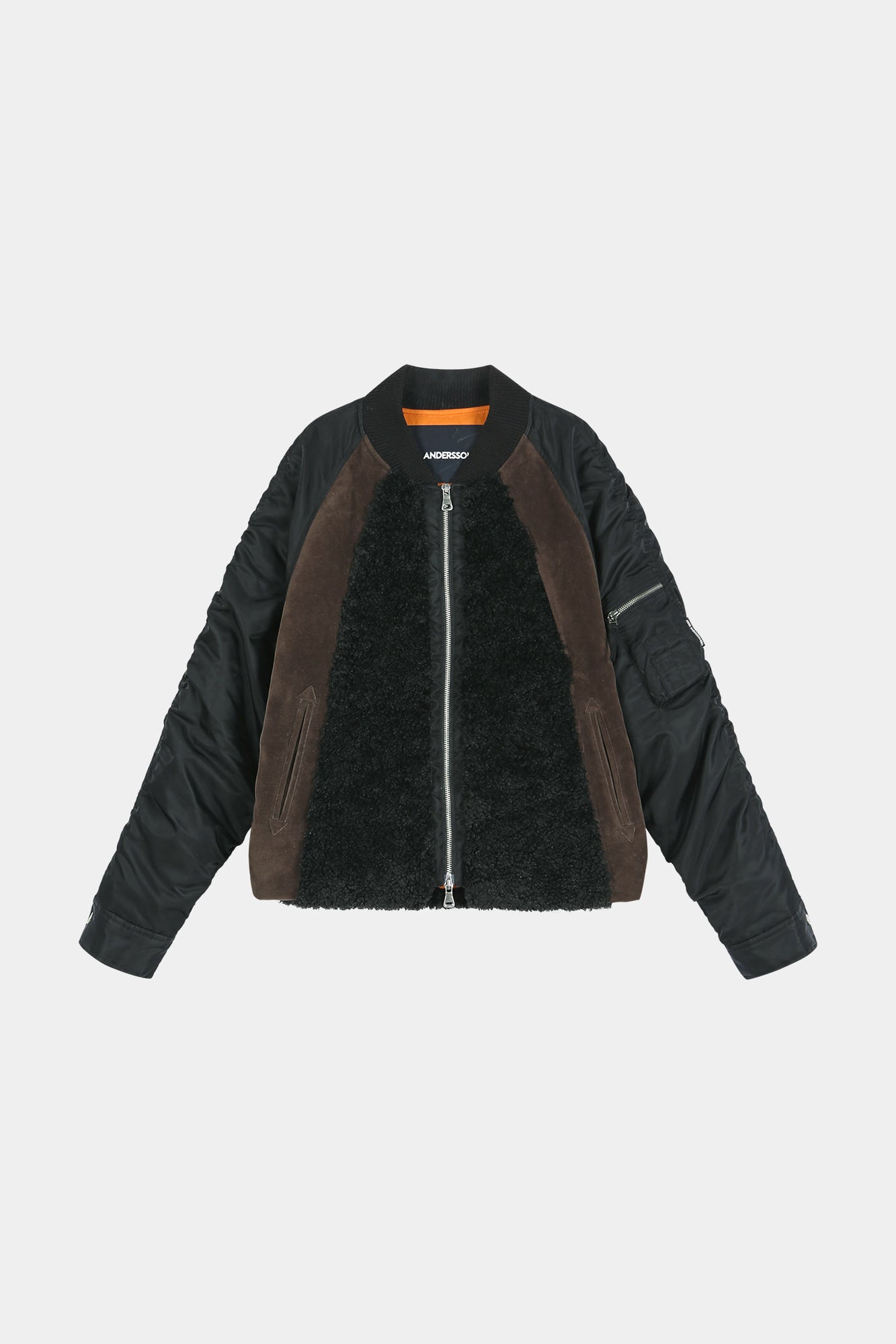 Andersson Bell - Fur Nylon Raglan Bomber Jacket (black) (Black) product image 11 | TRAB K-Fashion Australia