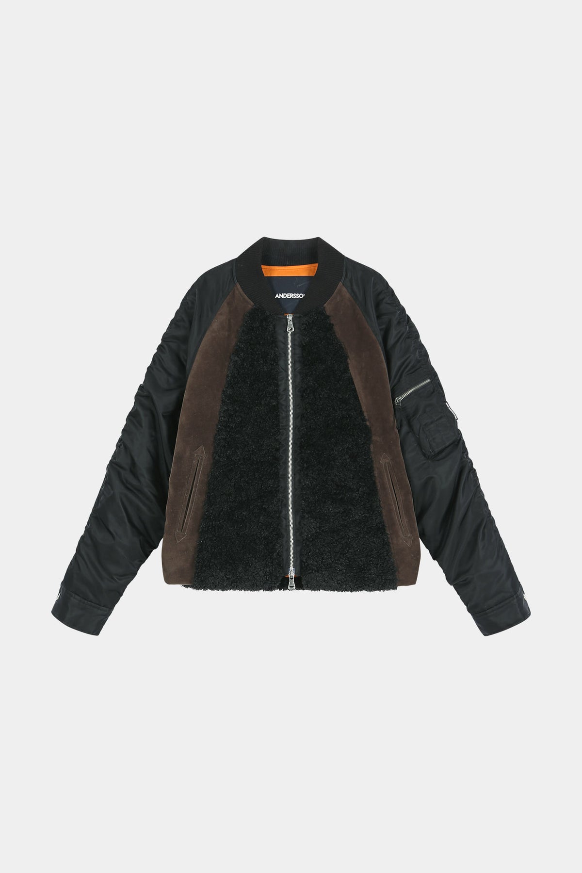 Andersson Bell - Fur Nylon Raglan Bomber Jacket (Black) product image 11 | TRAB K-Fashion Australia